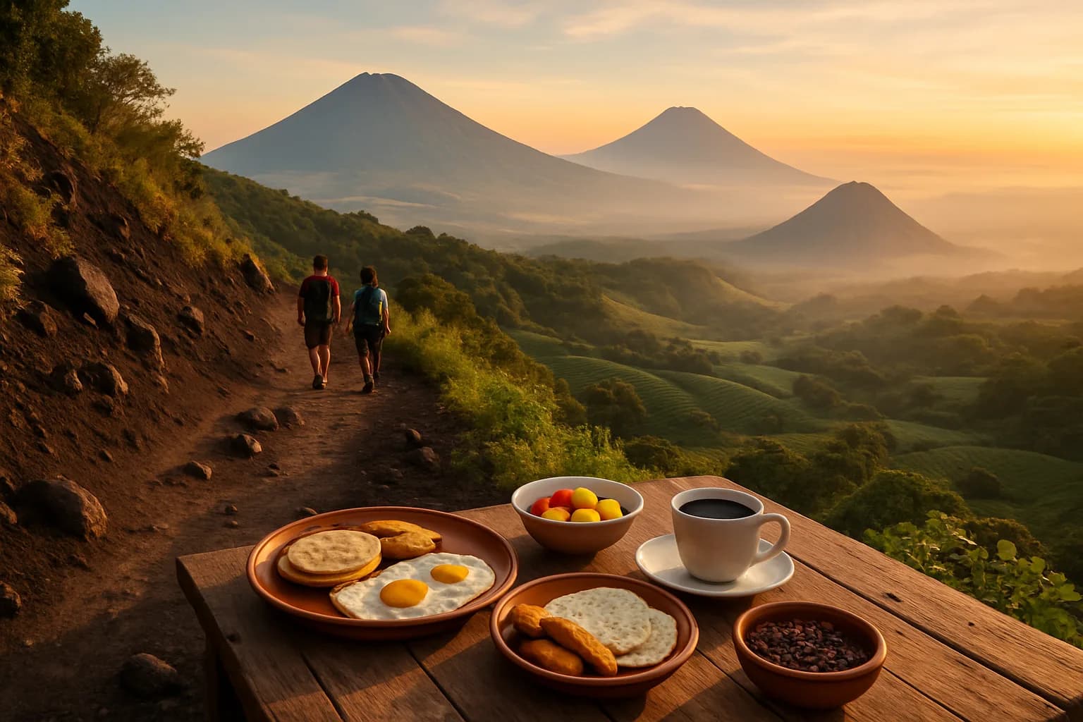 Sunrise Routes Around Cerro Verde and Santa Ana
