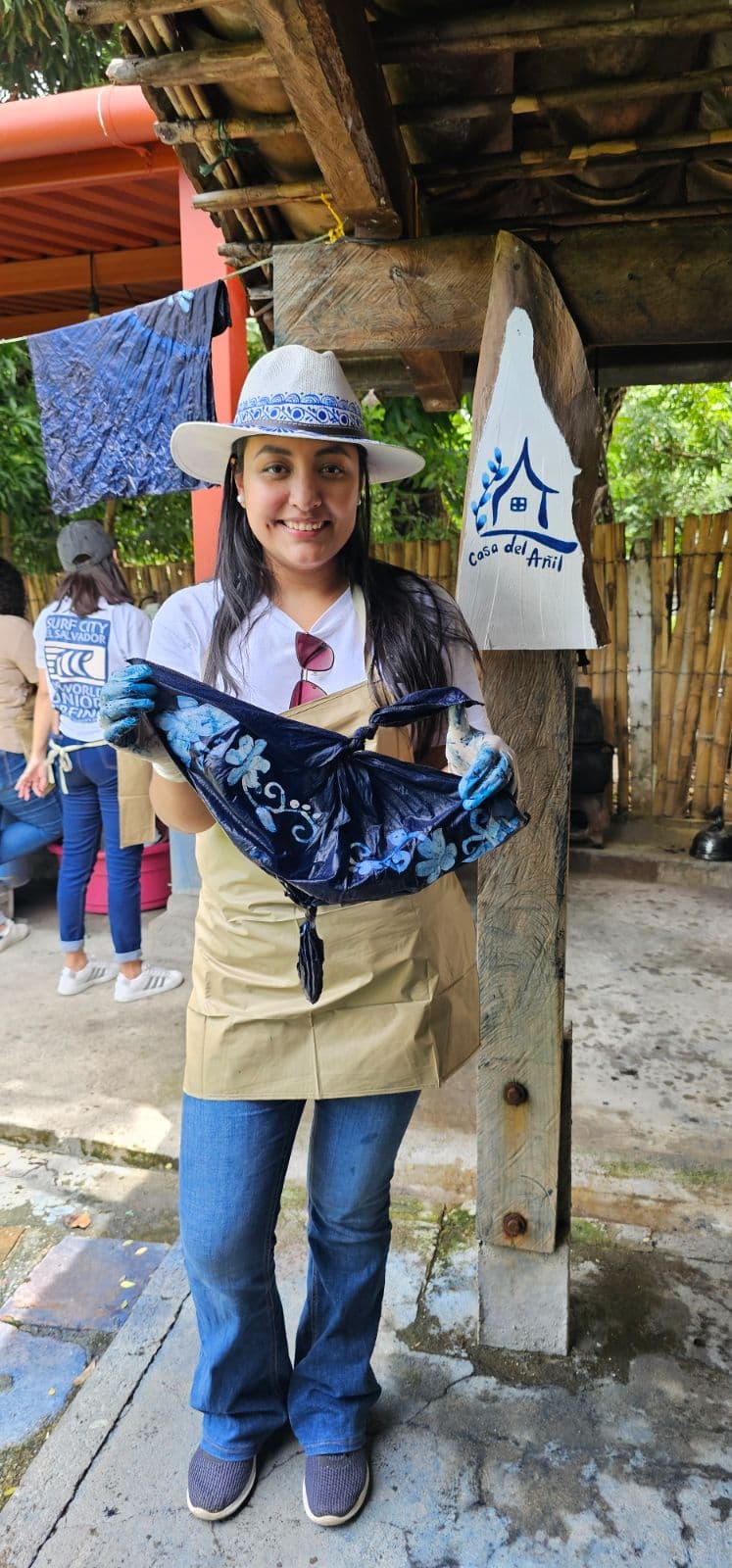 Blue Tradition - Customize and Dye Your Triangular Scarf in Santiago Nonualco